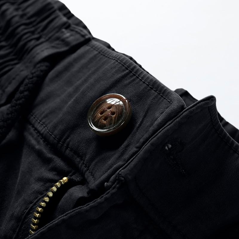 Mens Cargo Joggers–Slim Fit Flex Work Pants with Belt Loops Elastic Waist Zipper Pockets Drawstring Waist - Image 4