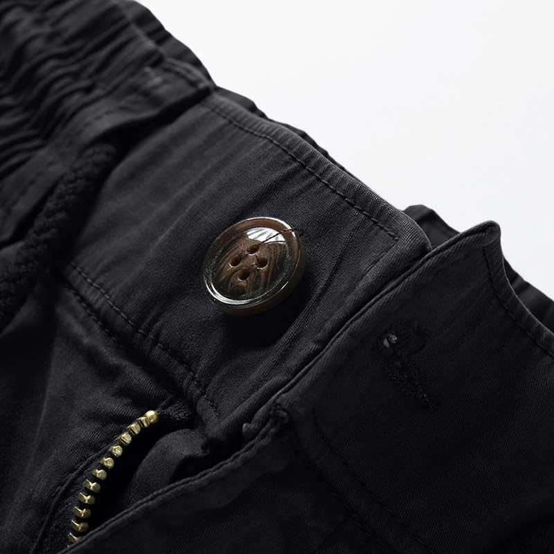 Mens Cargo Joggers–Slim Fit Flex Work Pants with Belt Loops Elastic Waist Zipper Pockets Drawstring Waist–Dynamics LLC4