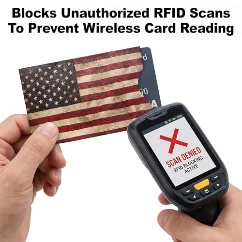 Image of RFID Blocking Credit Card Sleeve Protectors - USA Made Slim Wallet Inserts for Credit Cards, Debit Cards & ID Protection (8, Red)