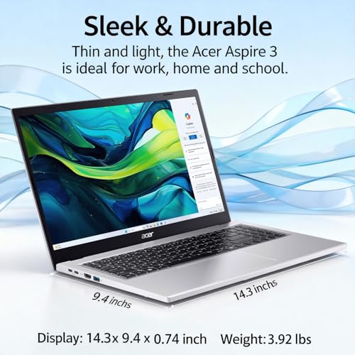 Image of acer Aspire 3 15.6 inch FHD Laptop with Backlit Keyboard • AMD Ryzen 7 7730U • 8GB DDR4RAM • 512GB SSD • Wi-Fi 6 • Copilot AI • Windows 11 Pro • All-Day Performance for Work & Study