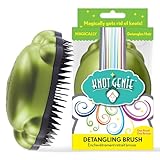 Knot Genie Detangling Hair Brush for Kids (Leaves of Green) | Original Full Size | Perfect for Curly Hair, Gently Separate Tangles, Leaves Hair Smooth & Shiny | The Pain Free Knot Detangler