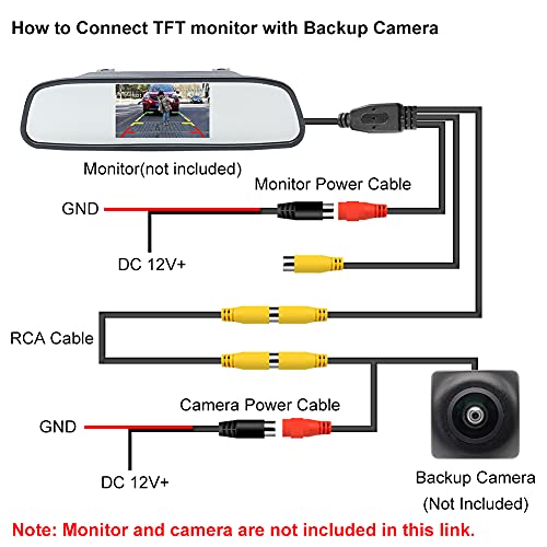 Long Double Shielded RCA Video and Audio Extension Cable for RV Pickup Trailer Truck CCTV Surveillance Front Backup Rear View Reverse Cameras (49.2FT / 15M), GreenYi-102