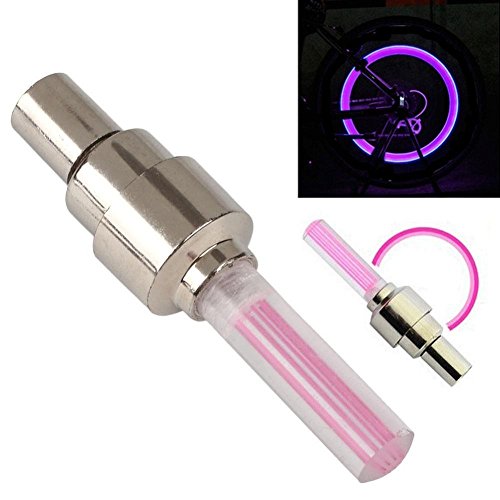 New Tech Junkies NTJ (4 Pack) LED Motion Activated Bike Bicycle Wheel Valve Stem Cap Tire Light (Red)
