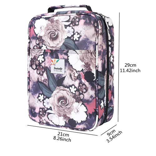 Image of Pencil Case Slot Holds 270 to 274 Colored Pencils or 180 to184 Color Gel Pens with Zipper Closure Large Capacity Nylon Pen Organizer for Artist Gray Rose
