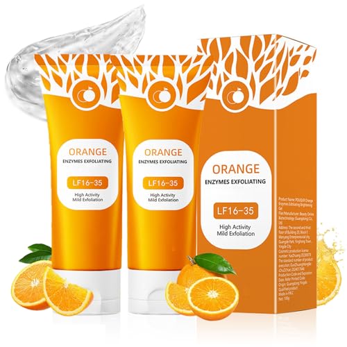Altherona Natürliches Orange Peeling Gel 2PCS, Peeling Gesicht mit Orangen-Extrakt, Gesichtspeeling Gel Tiefenreinigung, Reinigungsgel Gentle Exfoliating, Verbessert die Stumpfheit, Pflegt und Spendet