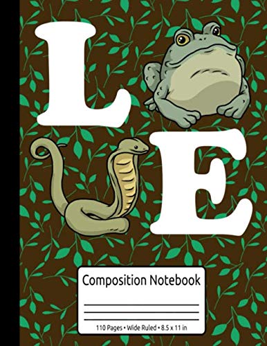 Herping Gifts For Girls Snake Frog Women Love Herpetology Composition Notebook 110 Pages Wide Ruled 8.5 x 11 in: Herpetology Gift For Women