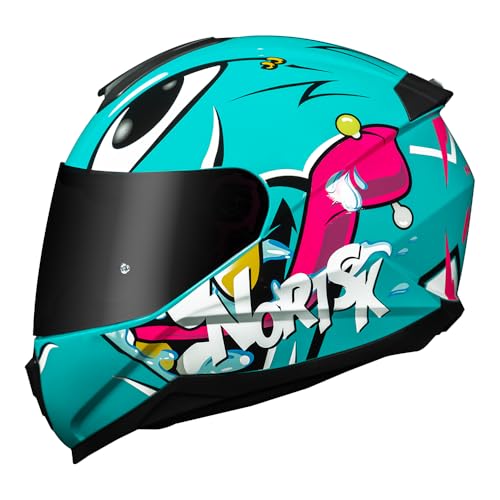 Capacete Feminino Norisk Razor Mad Azul Moto Fechado (56)