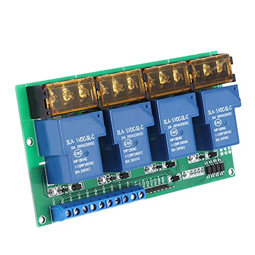 5vdc Isolation DIN 12v FemaleHigh Power Four Way Relay Module Control Panel Optocoupler Isolation 30A YYG-4 (5VDC)