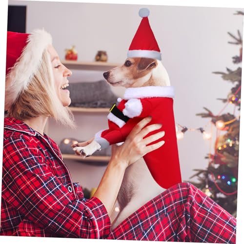 Disfraz Perro XL Navidad Abrigo y Sombrero Rojo miniatura 4