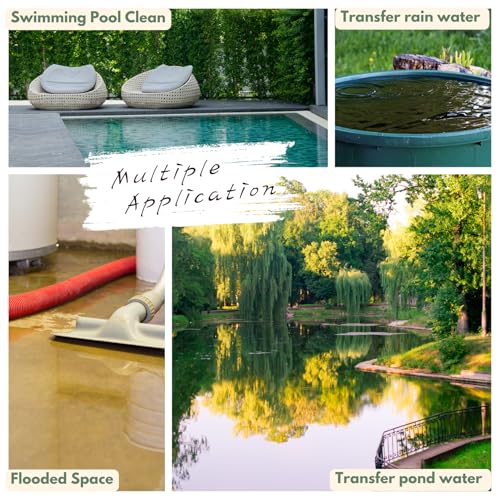 Image of Submersible Sump Pump, Water Pump With 25Ft. Water Hose, Portable Utility Pump, Water Transfer Pump with 25-Foot Cord, 4000 GPH, Ideal for Swimming Pool, Garden Pond, Basement
