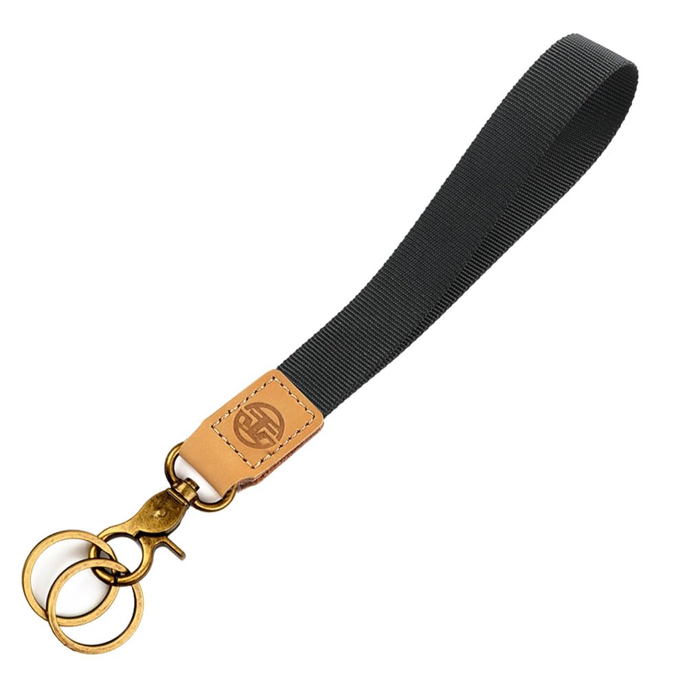 Glodentai Unisex Black Cute Wrist Lanyard For Keys, Keychain, Wallet, Id Holder, Cell Phone, Wristlet Lanyard Key Chain Holder (Black)