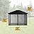 Sunjoy 11 x 13 Foot Hildreth Screened Gazebo Outdoor Canopy Tent Backyard Patio Shaded Shelter with Steel Roof Top and Stable Aluminum Posts, Black