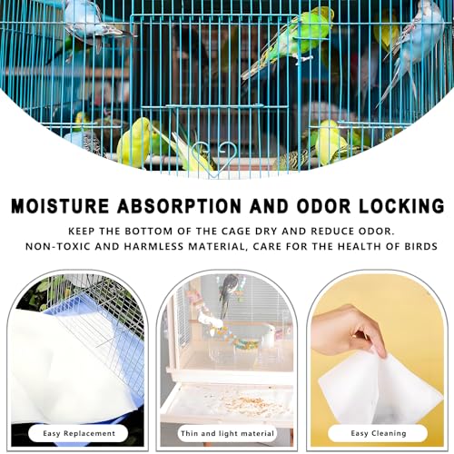 Image of Bird Cage Liner, 100PCS 31 inch x 21 inch Disposable Newsprint Paper, Bird Bedding, Rabbit Cage Liner, Small Animal Bedding for Long-Lasting Use, Newsprint Texture (100 PCS)
