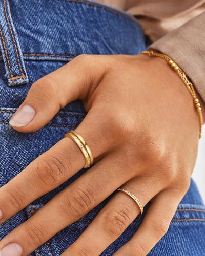 ZHESHY Stackable Gold Rings for Women That Don't Tarnish Rings - image 3