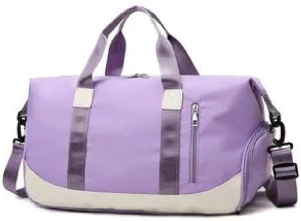 Bolsa Mala de Mão Feminina Grande Transversal Viagem Espaçosa 10 Kg Bordo Rigida Zíper Academia Necessaire Passeio Espaçosa (Roxo)