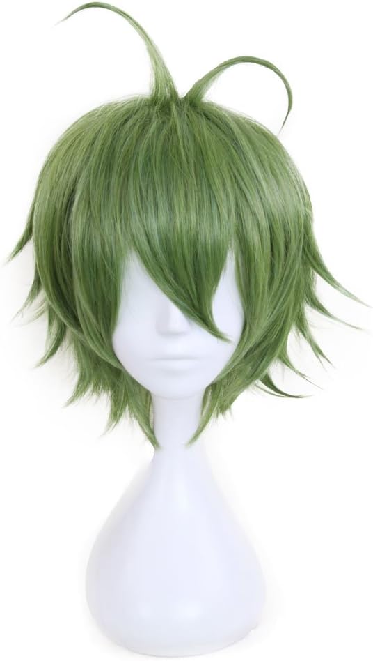 SANTAI Cosplay Wig Short Straight Jade Green Wig 32CM Fashion Party Wig