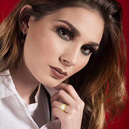 jewelrywe men women finger watch stretchy band elastic round simple dial quartz ring watches for halloween