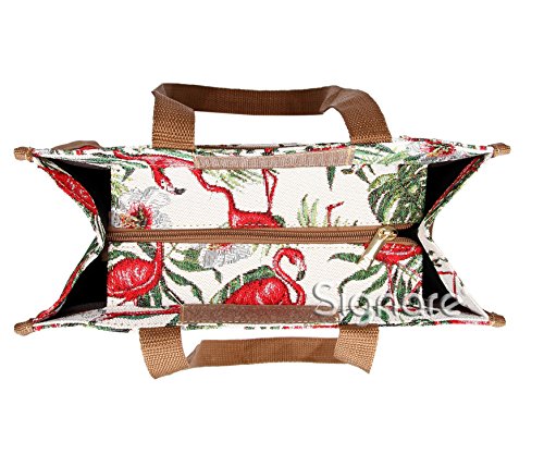 Signare Tapestry Shoulder Bag Shopping Bag for Women with Flamingo Design (SHOP-FLAM)4