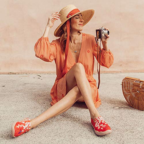 Uin Blossom Women's Fashion Floral Art Sneaker Painted Canvas Slip-On Ladies Travel Shoes (Sakura, 10.5) #TOP5