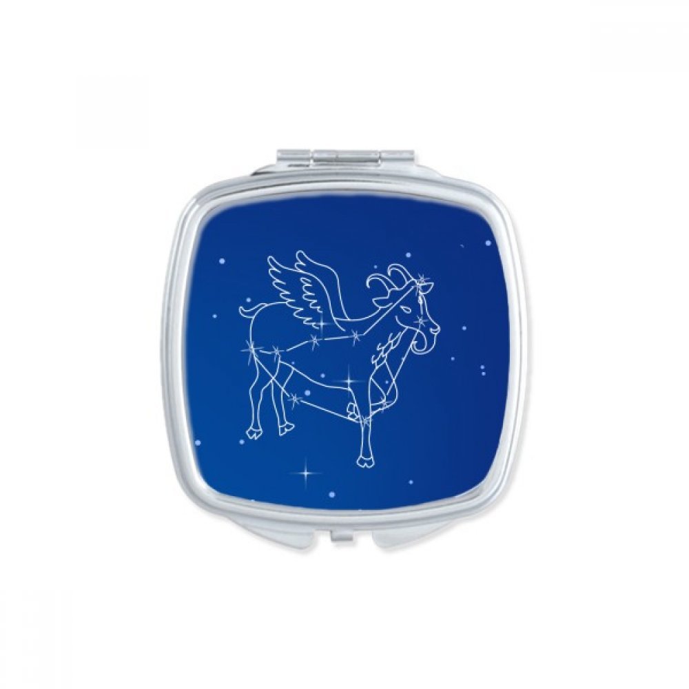 Miroir de poche Capricorne constellation, miroir compact double face carré