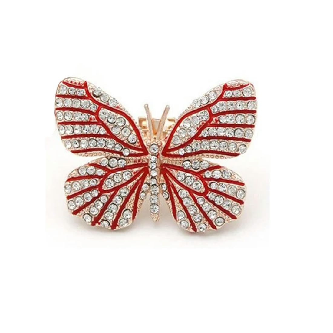 OMEVU 2pcs Detachable Rhinestone Shoe Clip Butterfly Shiny Decorative Clip Replacement Crystal Shoe Flower Decor Clamp Buckle