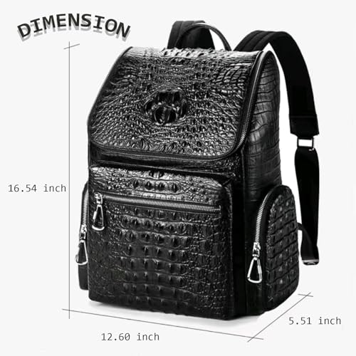 Image of boshiho Real Leather Laptop Backpack Fashion Travel Bag Daypack for Men (L - Metal Zipper Pull)