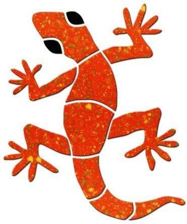 Small Gecko Ceramic Swimming Pool Mosaic (6", Orange)