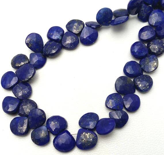 Lapis lazuli perles en cœur facetté pour remplacer vos composants de bijoux - 3
