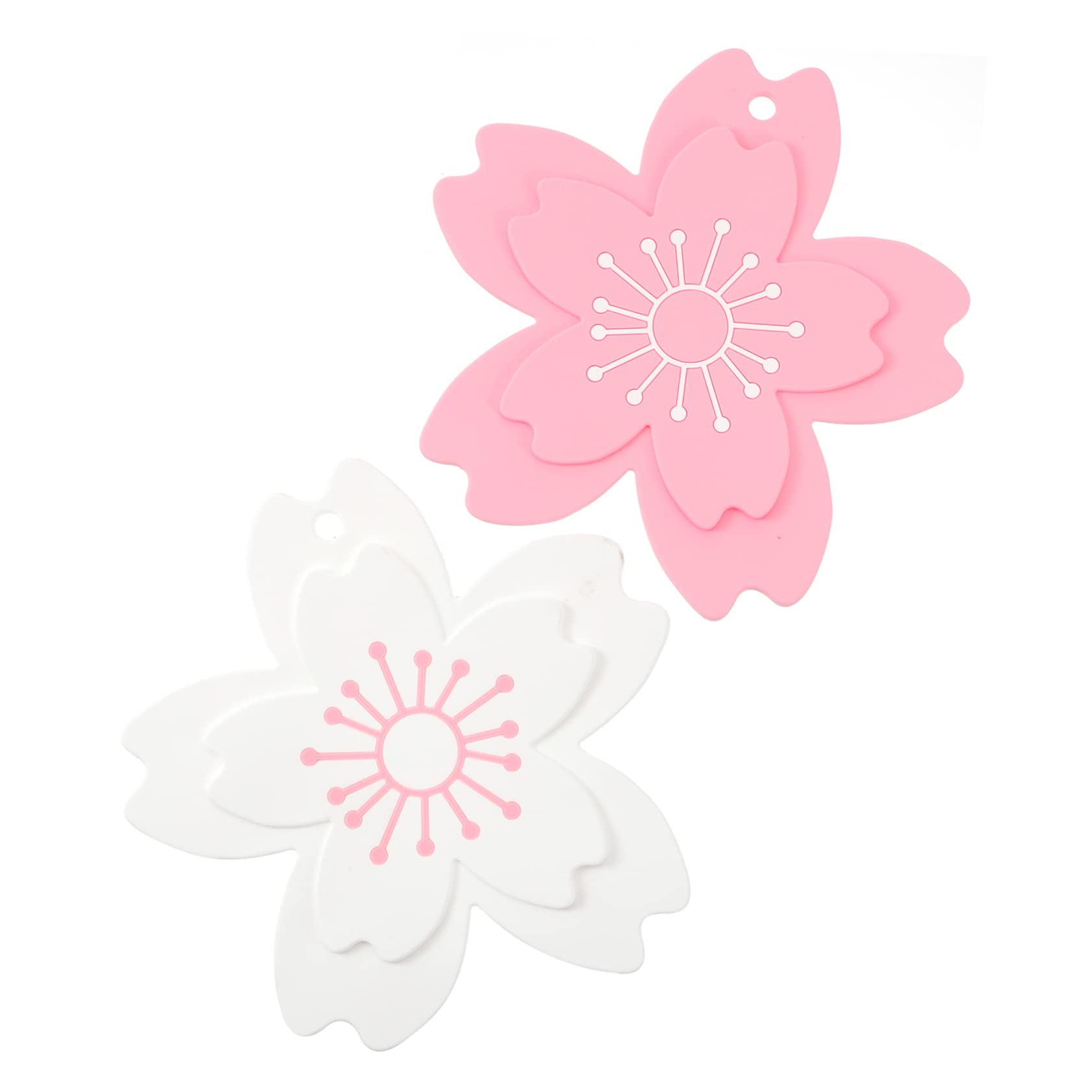 FELTECHELECTR Lotus Flower Decorative Placemats 2 Pack Silicone Coasters for Dinner Table Decor