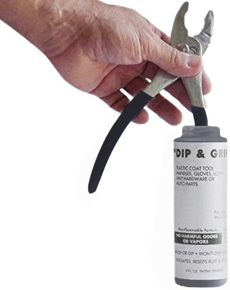 Dip And Grip (Black) Rubberized Plastic Coating Cables Resists Moisture Chemical Abrasion And Corrosion Slip Resistance Air Dry (Black) 8 Fl. Oz