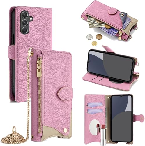 For Galaxy S24 FE �P�[�X �蒠�^ �V�����_�[ For �M�����N�V�[S24 FE SM-S721Q/SCG30 �J�o�[ ���z�^ ���|�� ��+�c 2�|���� �΂߂��� ���ϋ��t�� ������� �W�b�p�[���K���� �J�[�h���[ ���u�� �����O�X�g���b�v