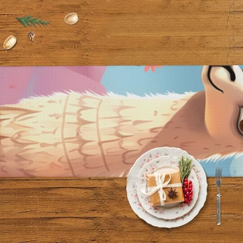 Chemin de table rustique pour déco automne et repas de Noël festif avec franges - 6