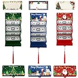 6Stück Geldgeschenk Weihnachten,Überraschungs Geschenkkartenhalter und 6 handgeschriebene Grußkarten,Kartenhalter Weihnachten,weihnachten Faltbar Weihnachts Geldgeschenke Weihnachtsgeldgeschenk