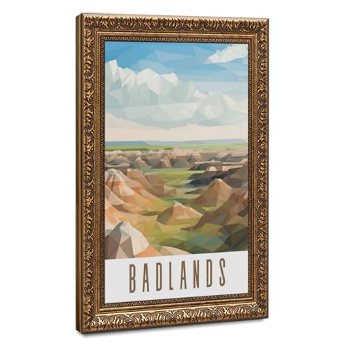 Poster sur toile du parc national du Dakota : l'idée cadeau idéale
