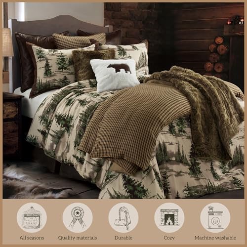 Image of Paseo Road Joshua 3 Piece Queen Size Cabin Lodge Comforter Set