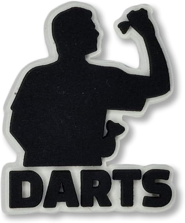 Man Throwing Darts Croc Charm - Sport