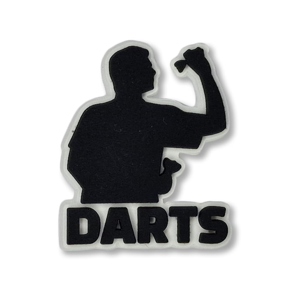 Man Throwing Darts Croc Charm - Sport