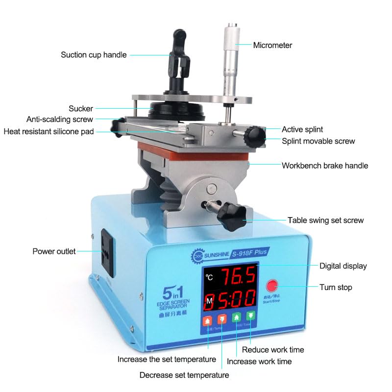 Image of Sunshine S-918F Plus 5 in 1 360 Rotation Multi-Function Curved Screen Separator