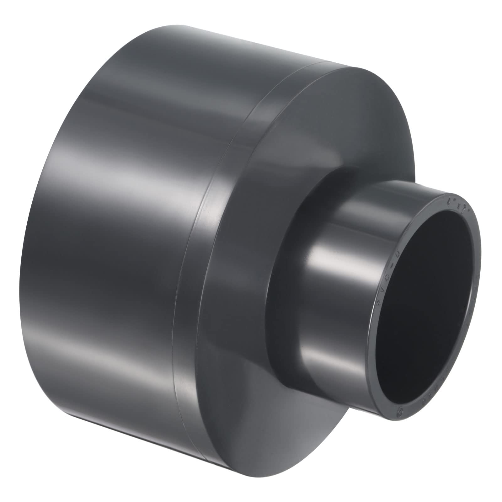 PATIKIL UPVC Reducer Pipe Fitting 4" x 2" Socket Schedule 80, Straight Coupling Adapter Connector, Gray โ image 1
