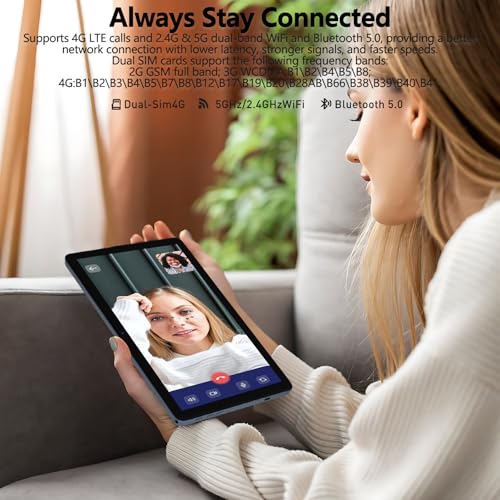 Eitomin Tablet10 Inch 2024 Newest Android14 Tablet 4G Cellular Tablets With 2 Sim Slot 128Gb Rom+14Gb Ram+1Tb Expand Octa-Core 5G Wifi Tablet 13Mp+8Mp 7000Mah Bt5.0 Gps Tablet With Keyboard Mouse Pen Grey thumb #3