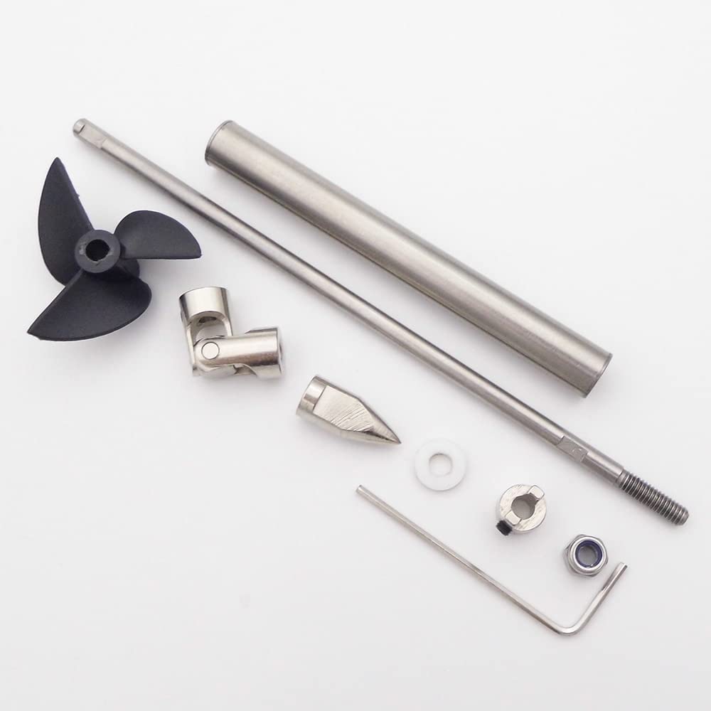 Piezas de repuesto RC - Acero inoxidable 10 cm-35 cm 4 mm Eje de transmisión Manga del eje 36 mm Kit de junta de hélice de superficie para barco RC para barco de velocidad mono Accesorios de hélice de