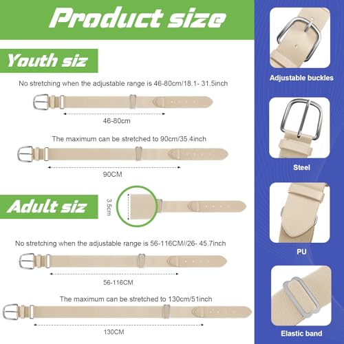 Image of Hercicy 12 Pcs Baseball Belts Softball Belts Bulk for Adult and Youth Adjustable
