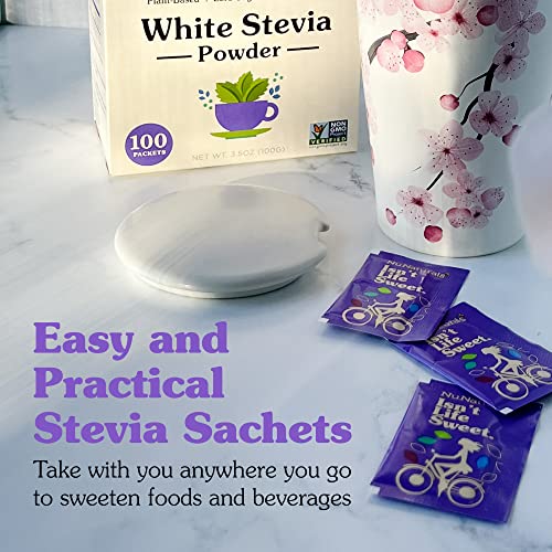 Nunaturals White Stevia Powder Packets, Single-Serve, Zero Calorie Sugar Substitute, 100 Count #TOP5