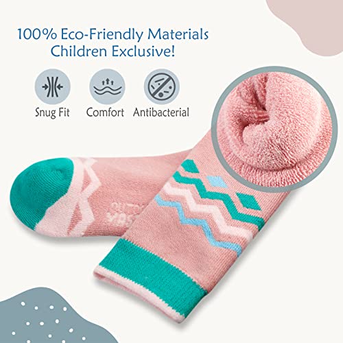 Outdoormaster Ski Socks, 2-Pair Pack Skiing And Snowboarding Socks For Toddler Boys And Girls With Over The Calf Design W/Non-Slip Cuff - Mt View, S #TOP1