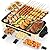 Electric Indoor Grill,2 in 1 Smokeless Indoor Grill for Kitchen with Grill Net & Non-Stick,Table Grill Non-Stick Grilling Plate,Portable Korean BBQ Grill with 3 Raclette Cheese Pans