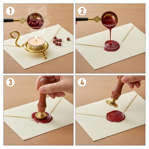 JJUNW 13 Stück Wachssiegel Stempel, Metall Wachssiegel Siegelwachs Blumen Siegelstempel Klassischer Siegelstempel Set Für Hochzeit Geburtstag Party Umschläge Einladungen Geschenk Verpackung