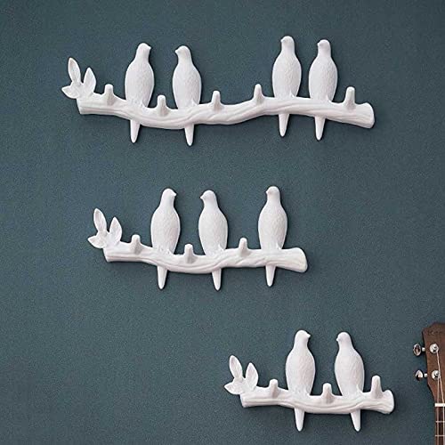 Crochet de vêtement oiseau en résine pour support mural de clés de maison - 5