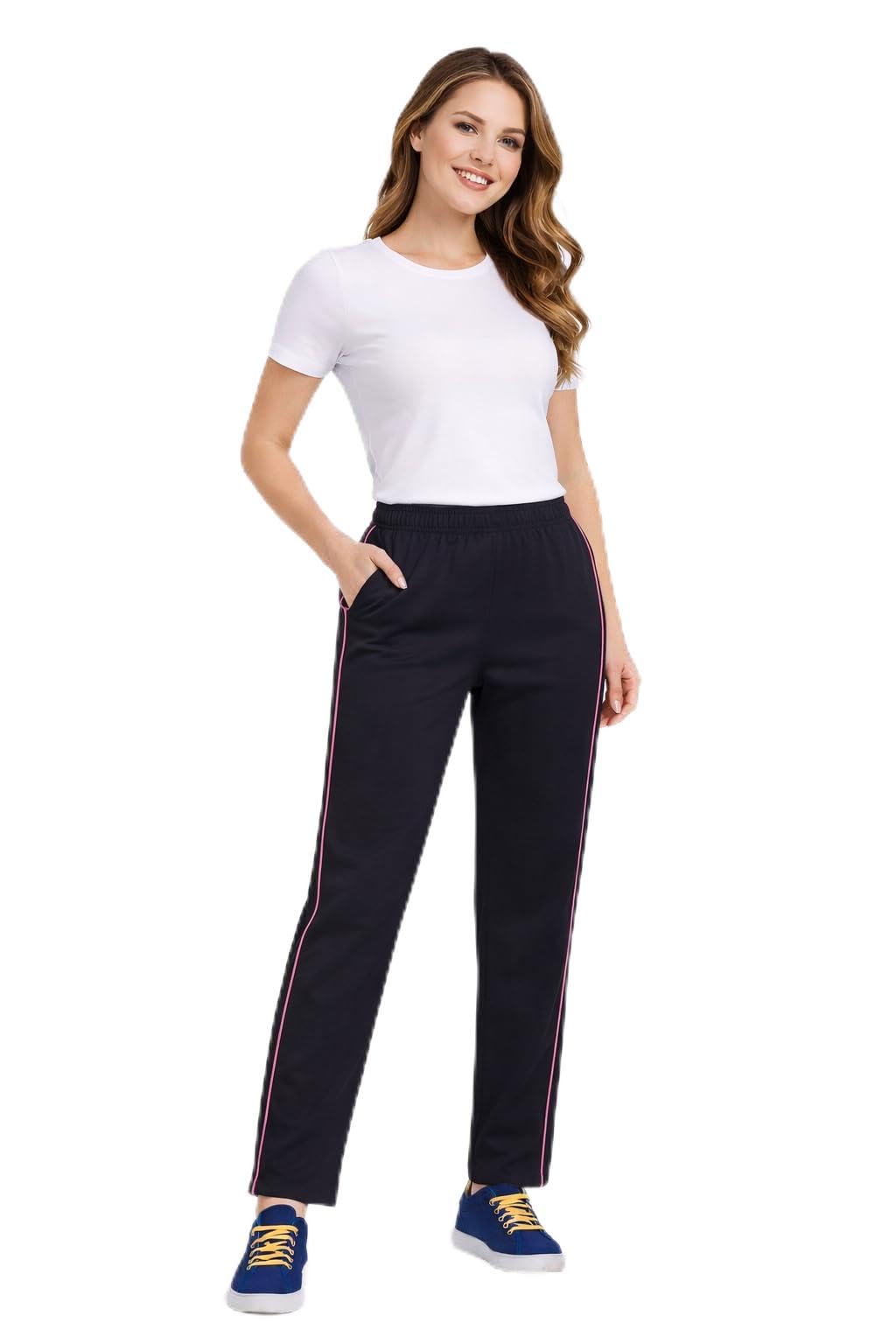 dyca Women's Cotton Track Pant, Casual Regular Fit Sports Joggers for Gym, Workout, Active Wear for Women-picture-9