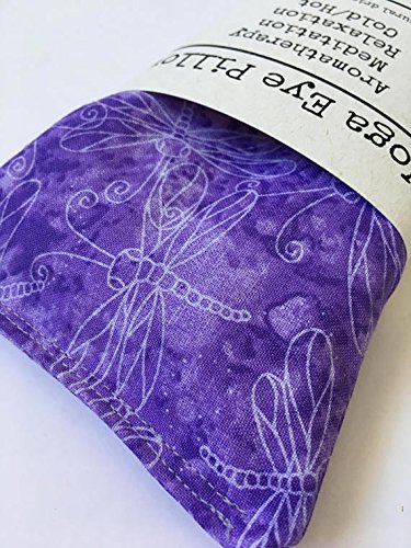 Lavender Weighted Eye Pillow in Dragonfly Print