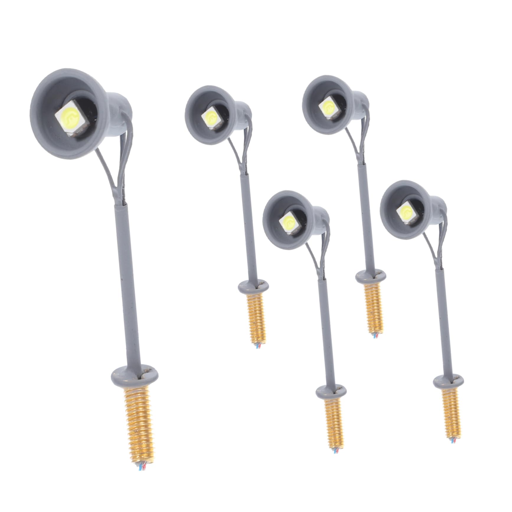 BRIGHTFUFU 5Pcs Mini Landscape Reflector Lamps for Sand Table Decor Unique Railroad Signal Light Ornaments Compact Model Lighting for Mini Houses and Garden Displays